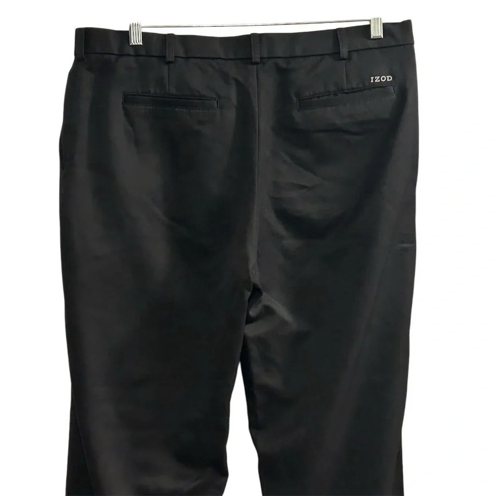 Izod Men's Black Dress Pants Size 38x32 Classic Fit Golf Wear‎ - Picture 6 of 12